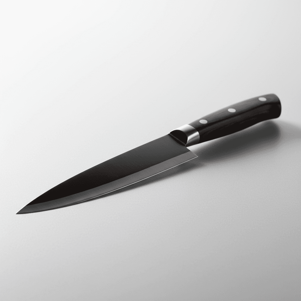 Chef's knife with wooden handle
